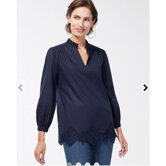 Chicos Lace Edge Blouse - Picture 1 of 11